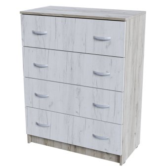 Басса комод КМ 554 4 ящика (Крафт белый / крафт серый)