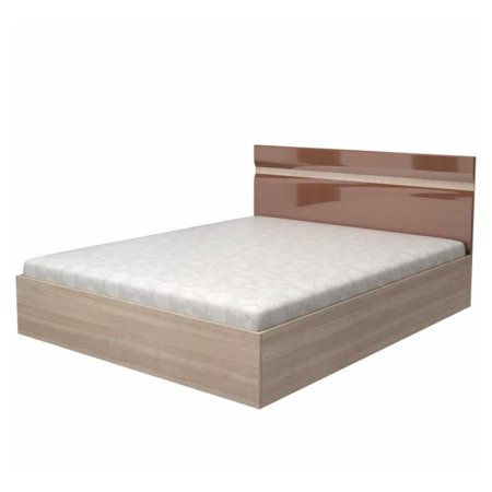 Вегас кровать 140х200 с настилом снято с производства (Шимо темный/кофе с молоком глянец)