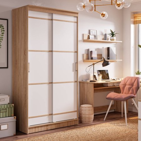 Сакура шкаф-купе 1,14м (Сонома/Белый)