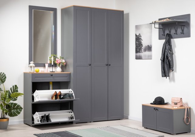 Остин Тумба для обуви 16.121 (Графит / Дуб вотан)