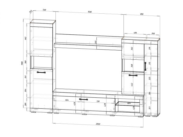 Гостиная Тесла ГС-01 (дуб каньон/белый)