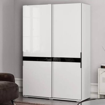 Оскар шкаф-купе 1,5м (белый/глянец белый)