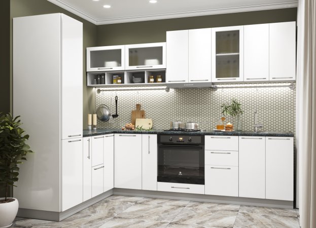 Модульная кухня Олива (Жемчуг глянец)