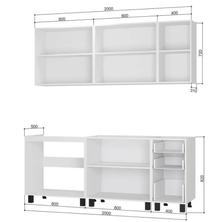 Кухня Сканди 2,0 м №1 (комплектация №1)