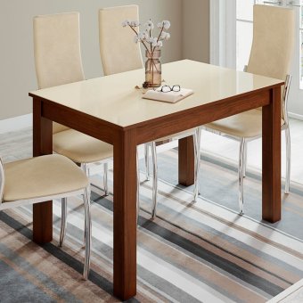 Стол обеденный Норман (орех шоколадный/лакобель ваниль)