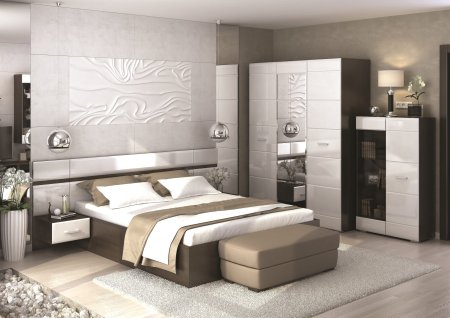 Вегас Стеллаж снято с производства (Венге/Белый глянец)