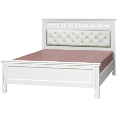 Грация кровать 160х200 + металлокаркас + ножки (Белый античный)