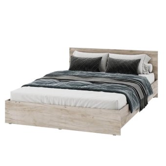 Ронда кровать КР 160х200  + настил ДСП (Дуб крафт серый)