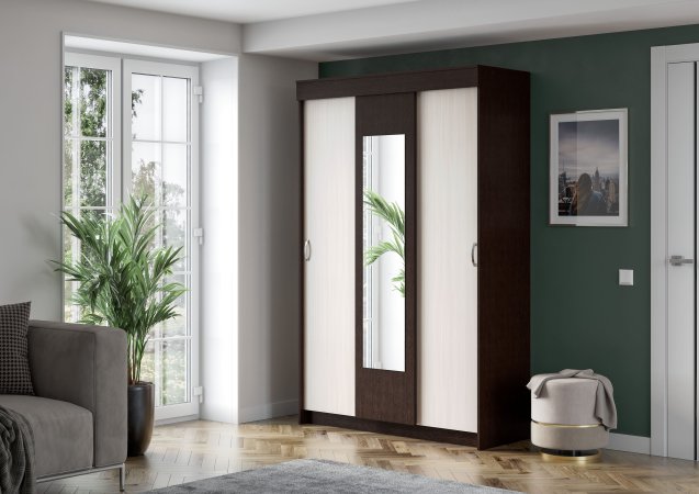 Шкаф-купе Бассо 1,3 м (Венге/Белфорд)