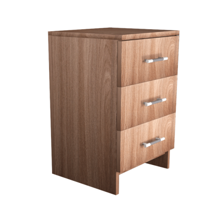 Тумба прикроватная №3 (3 ящика) (новые нап) (Шимо темный)