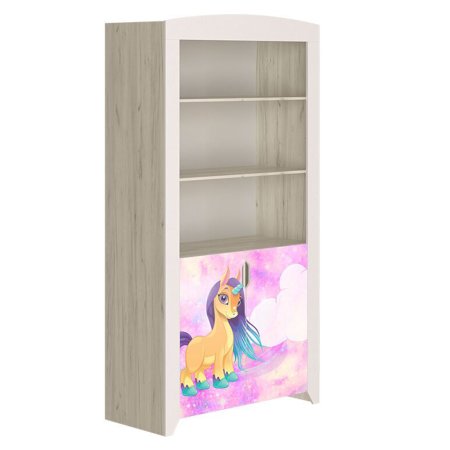 Буква Шкаф детский открытый детский (Крафт белый/ Фотопечать Пони)