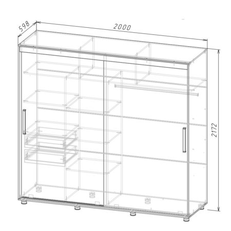Комфорт-12 шкаф-купе Прайм limit Edition 200 см (Камень Угольный)
