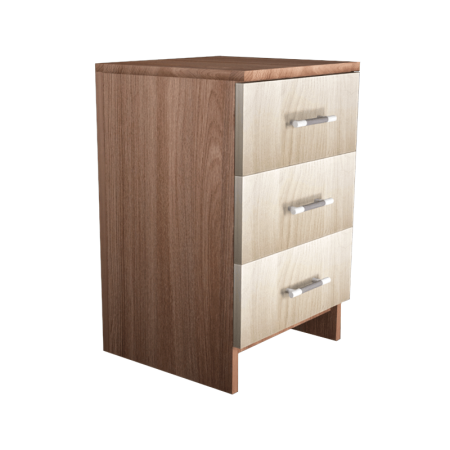 Тумба прикроватная №3 (3 ящика) (новые нап) (Шимо комби)