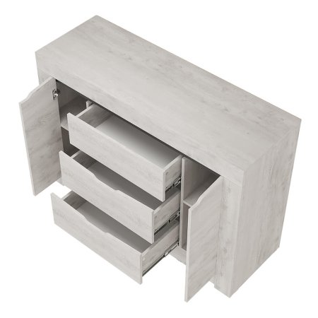 Леонардо комод КМ-12 (Бетон пайн светлый/графит)