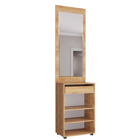 Сафари тумба с зеркалом ТМ-002 (Крафт золотой/матовый Графит Софт)