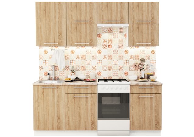 Модульная кухня Олива глянец (Дуб сонома)