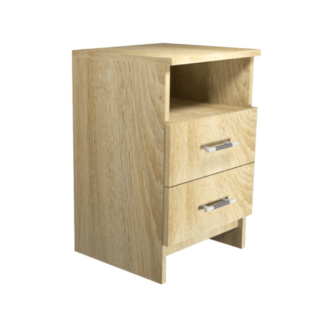 Тумба прикроватная №2 (2 ящика) (новые нап) (Дуб сонома)