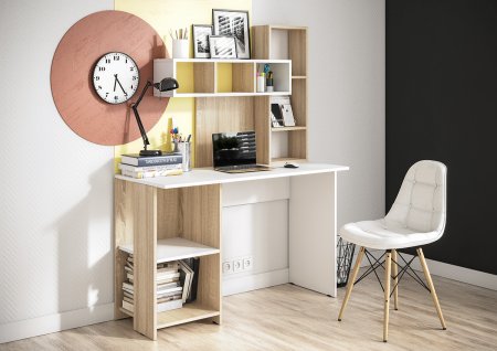 Компьютерный стол Олимп ЛДСП (Сонома/Белый)