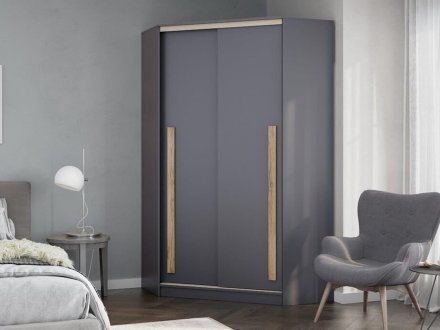 Дублин-1 шкаф-купе угловой (Графит/делано светл) ЦРК.ДБЛ.01