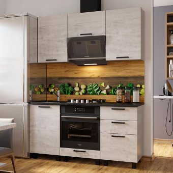 Кухня Сканди 1,6 м (бетон светлый)