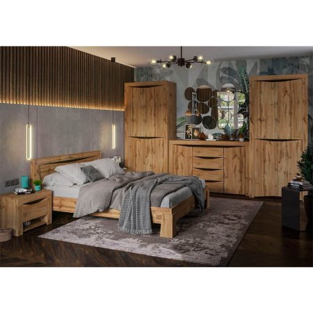 Паола тумба прикроватная ТП 701 (МДФ венге/ крафт золотой)