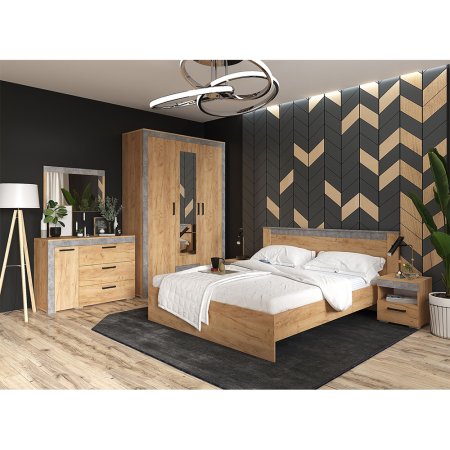 Адель тумба прикроватная (Дуб крафт золотой/ателье светлое)