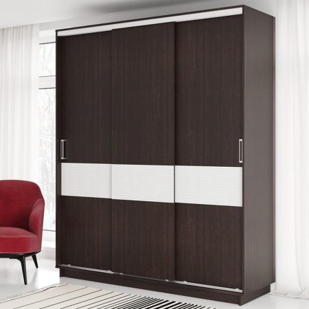 Шкаф-купе Стоун декор 3 дверный (Венге, 210)