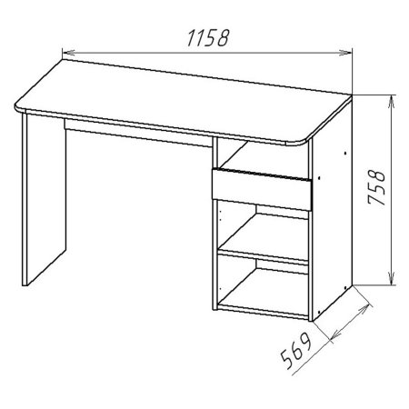 Геометрия-9 письменный стол ЦРК.ГМТ.09 (Делано светлый/белый)