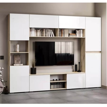 Вирола пенал открытый ПО-500 (дуб крафт серый/глянец белый)