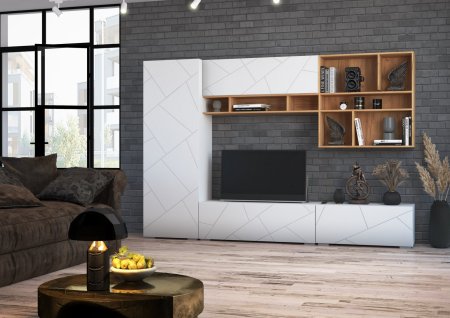 Гранж Шкаф навесной ШН-004 (Белый/белый софт)