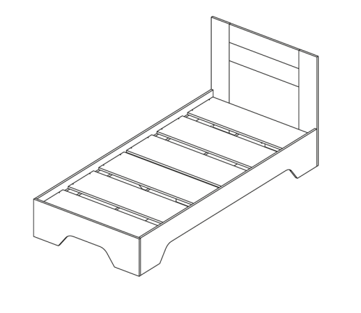 Квадро-14 кровать 90х200 ЦРК.КВД.14 (Дуб делано темный)