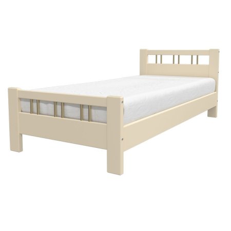 Вероника-3 кровать 90х200 + металлокаркас + комплект ножек (Слоновая кость)