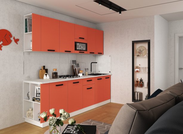 Модульная кухня Осло (Карбон манго)