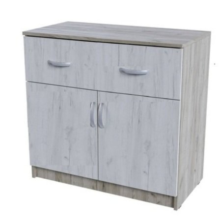 Басса комод КМ 552-М 1 ящик 2 створки снято с производства (Крафт белый / крафт серый)