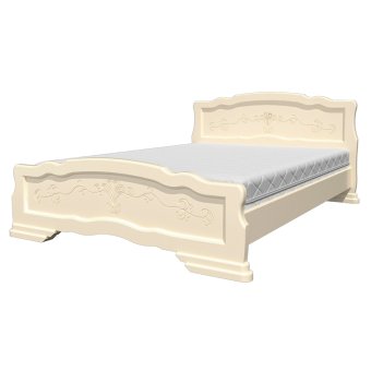 Карина-6 кровать 140х200 +металлокаркас + ножки (Слоновая кость)