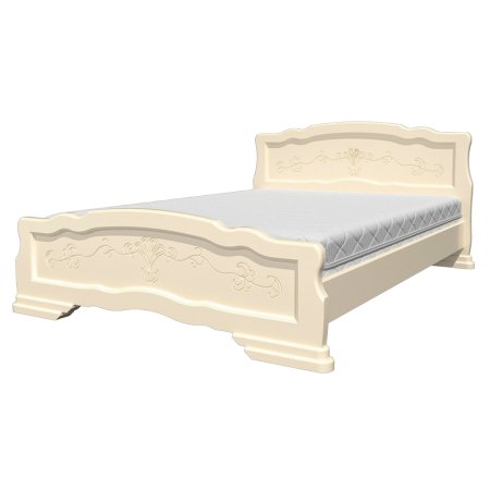 Карина-6 кровать 140х200 +металлокаркас + ножки (Слоновая кость)