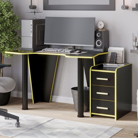 Компьютерный стол КЛ 9.1 (черный/желтый)