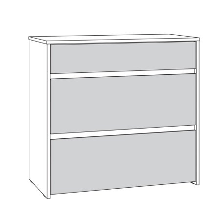 Торонто Комод 13.321 (Белый шагрень / Стальной Серый)