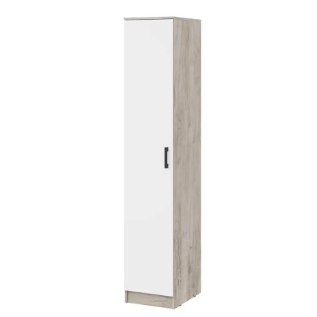 Ронда шкаф ШК-1 1 ств. (Дуб крафт серый/белый)