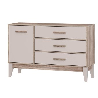 Скандика комод КМ-12 (дуб смоки/кашемир)