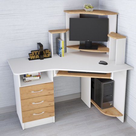 Компьютерный стол Грета 7 (Крафт золотой/Белый)