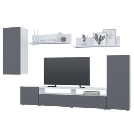 Гостиная Лира ЛДСП (Белый/Графит серый)