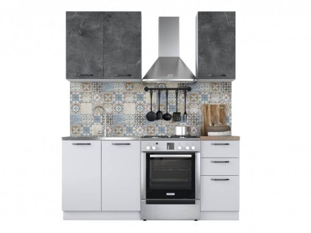 Кухня Равенна Смарт 1,2м (40) со столешницей  (Мрамор серый/Белый)