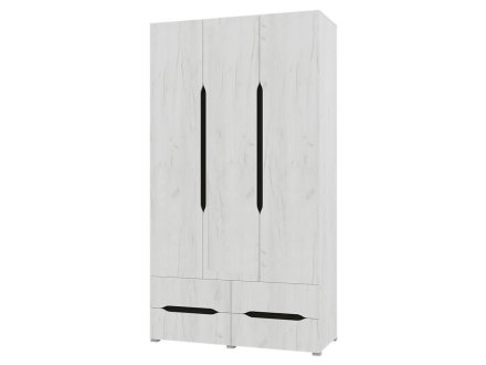 Вега шкаф 3 ств без зеркала и без ящиков (Дуб крафт белый)