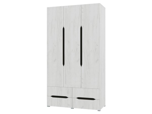 Вега шкаф 3 ств без зеркала и без ящиков (Дуб крафт белый)