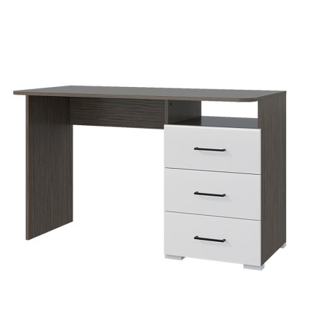 Ненси стол 1200/3 ящика с ручками (Венге/Белый глянец)