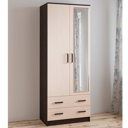 Лагуна шкаф комбинированный (0,8) с зеркалом (Венге/Дуб молочный)
