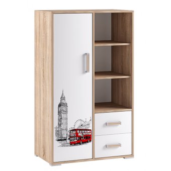 Бланка стеллаж книжный малый корпус + фасад (Сонома/фотопечать)