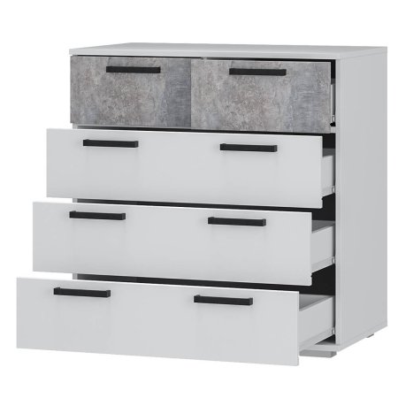 Комод Стандарт №5 NEW (Белый / Цемент светлый)