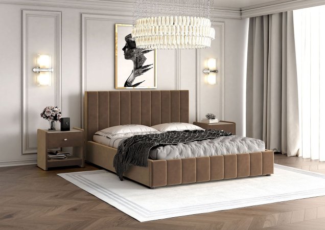 Нельсон Вертикаль кровать 160х200 + металлокаркас + подъемный механизм (Серо-бежевый)